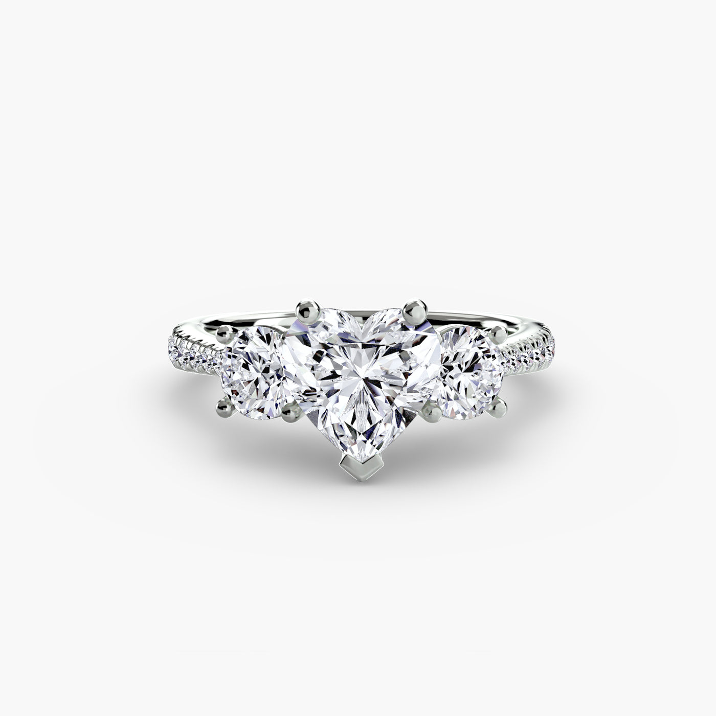Three-Stone with Pavé Band