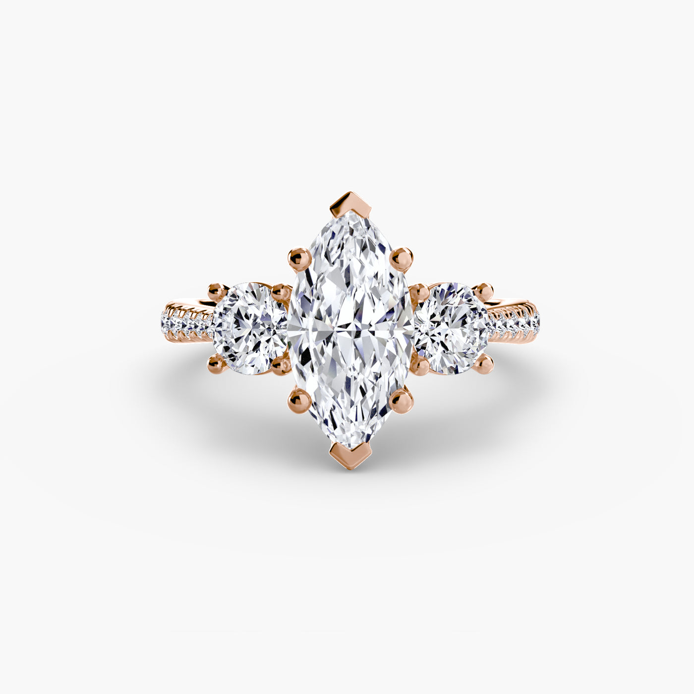 Three-Stone with Pavé Band