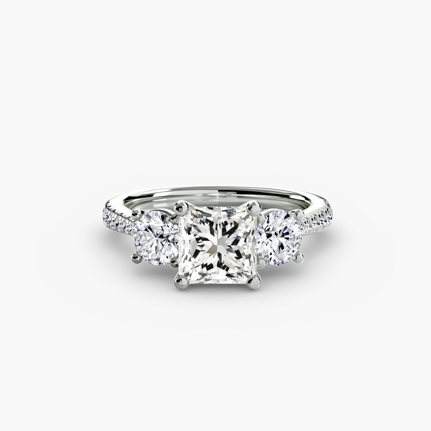 Three-Stone with Pavé Band