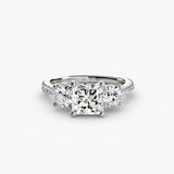 Three-Stone with Pavé Band