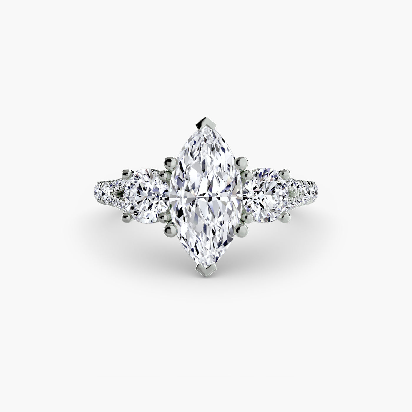 Three-Stone with Pavé Band 3