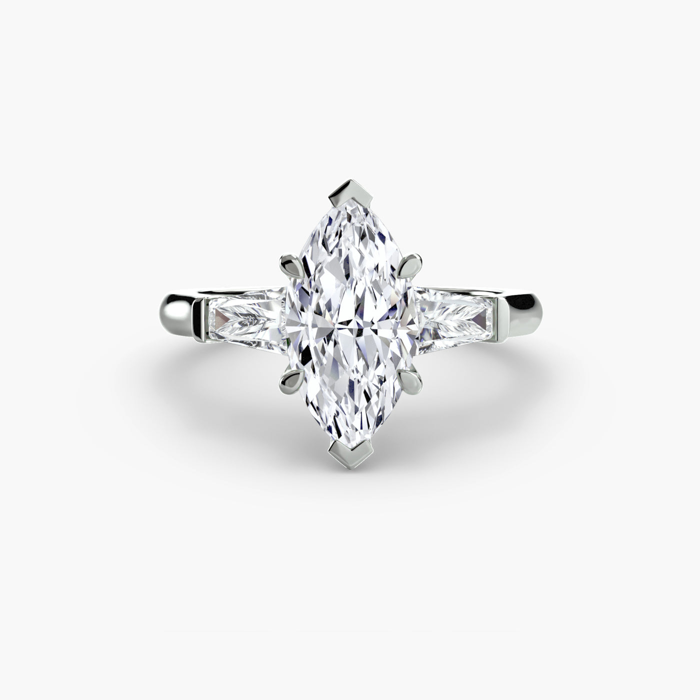 Three-Stone Ring (Baguette Side Stones)