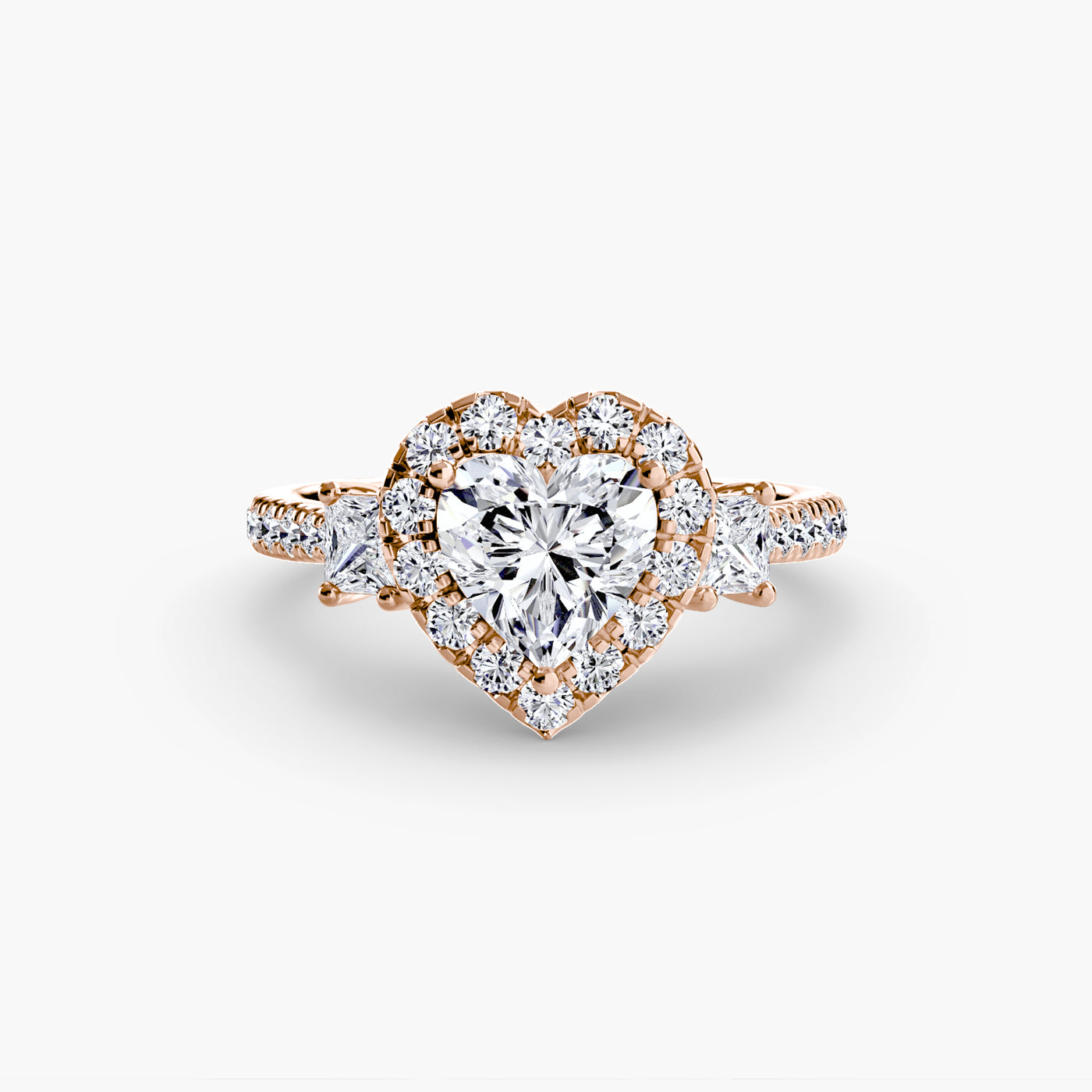 Three-Stone Ring with Halo 2