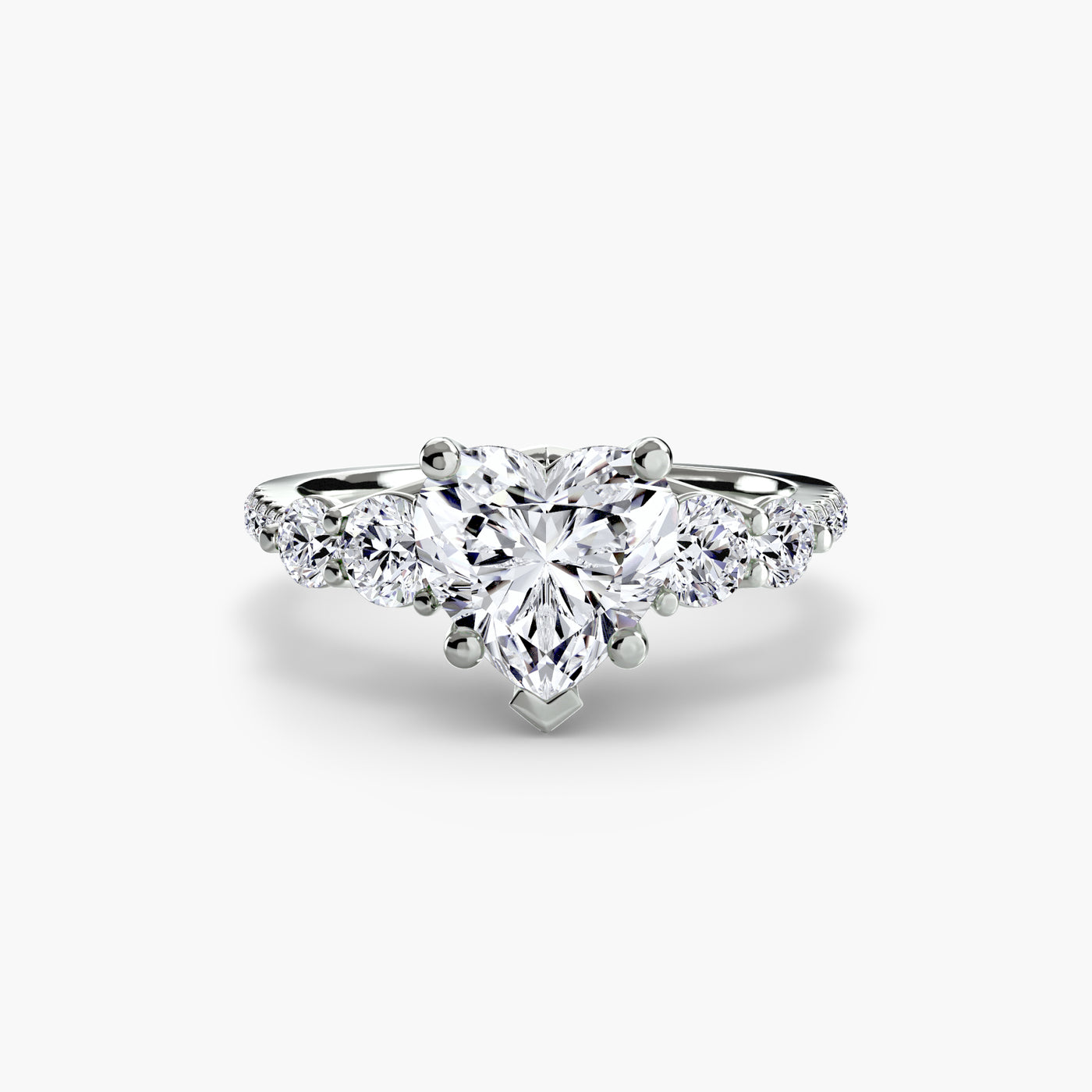 Five Stone Ring with Pavé Band