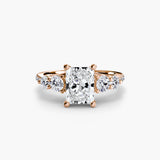 Five Stone Ring with Pavé Band