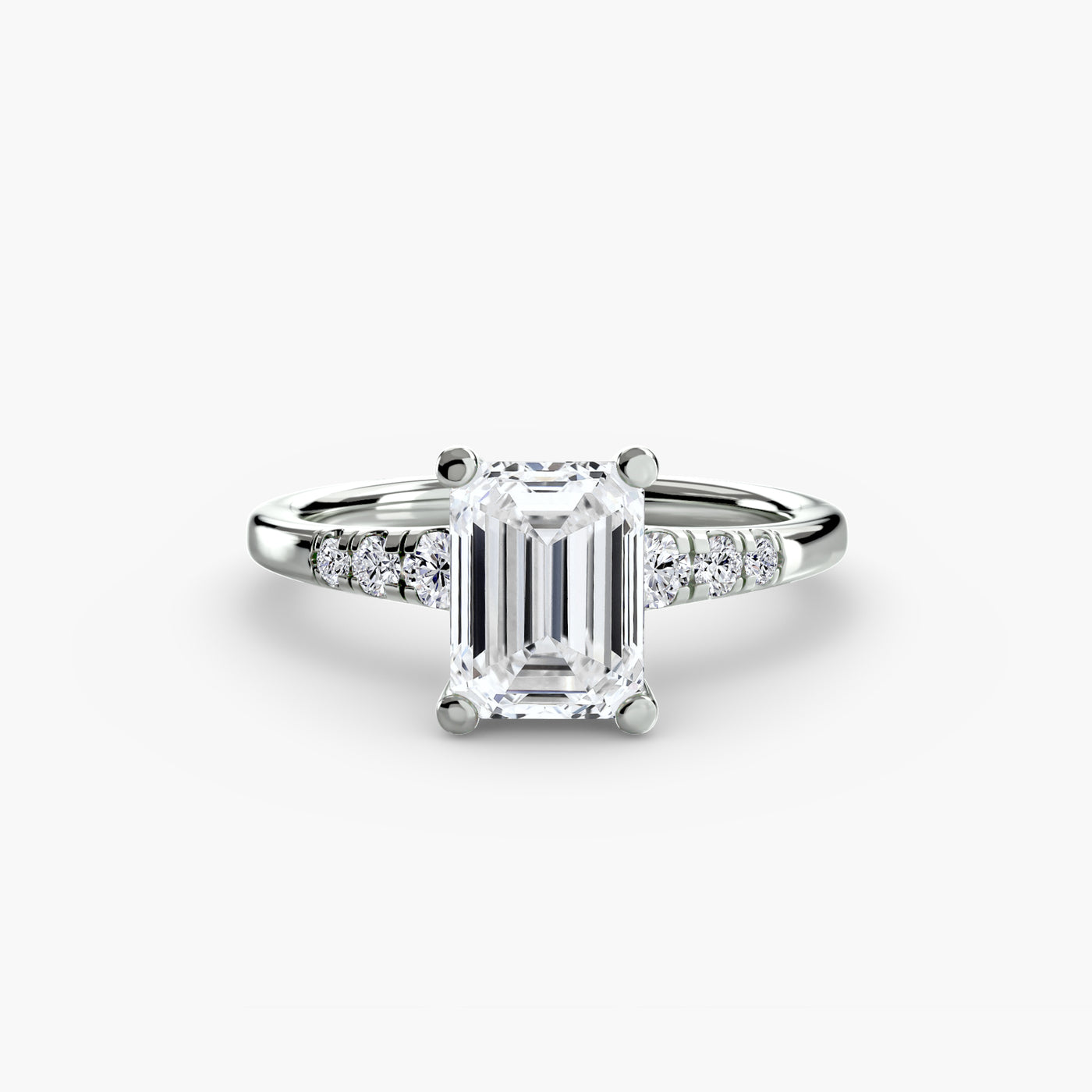 Solitaire with Shoulder Accents