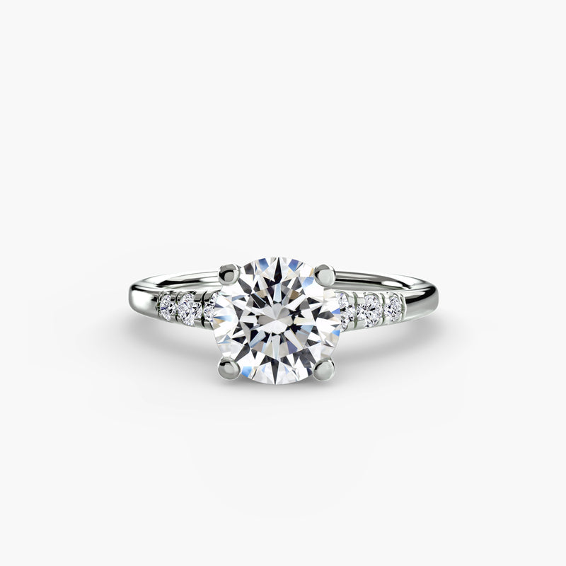 Solitaire with Shoulder Accents
