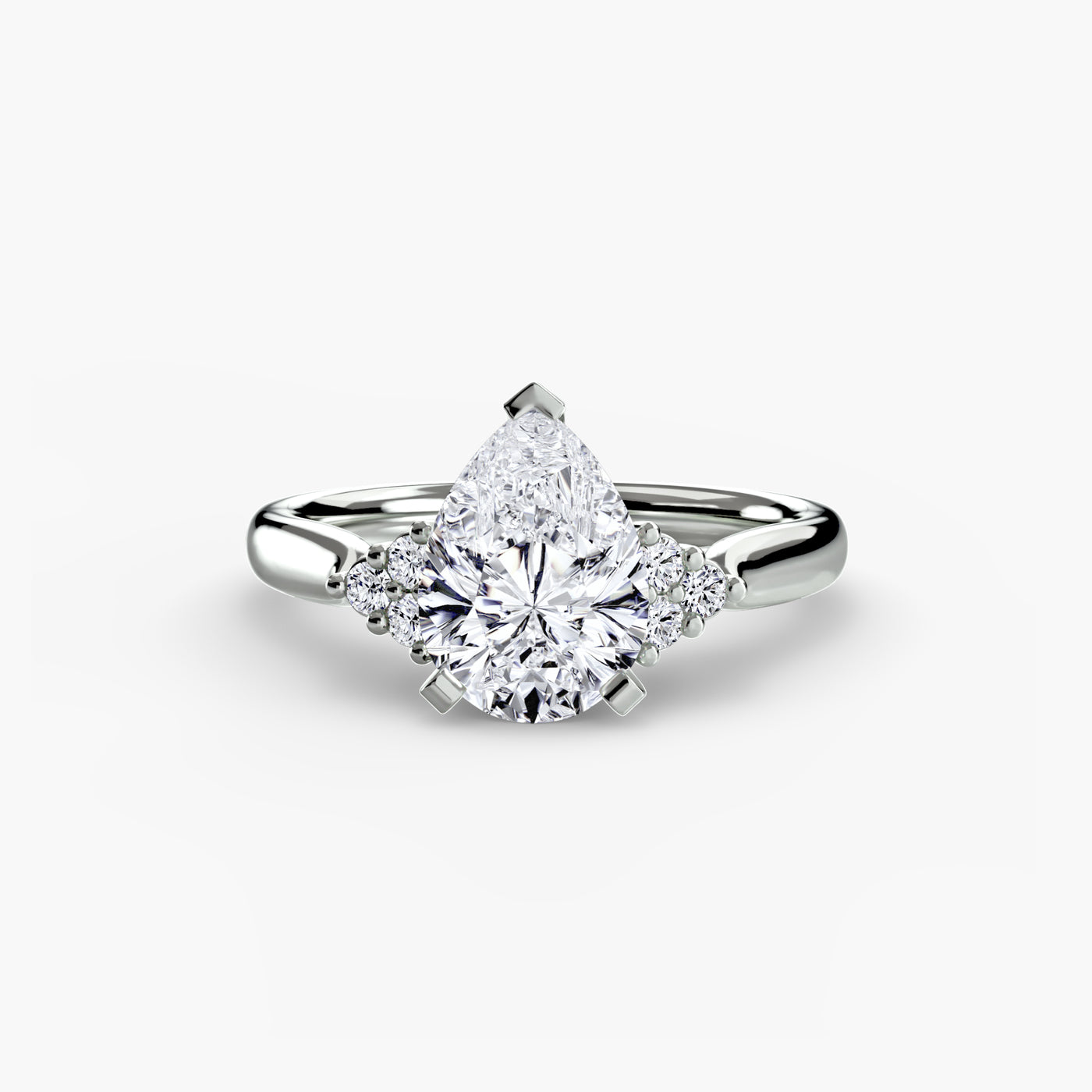 Solitaire with Cluster Shoulders 2