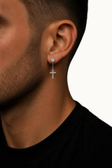 Diamond Cross Earrings