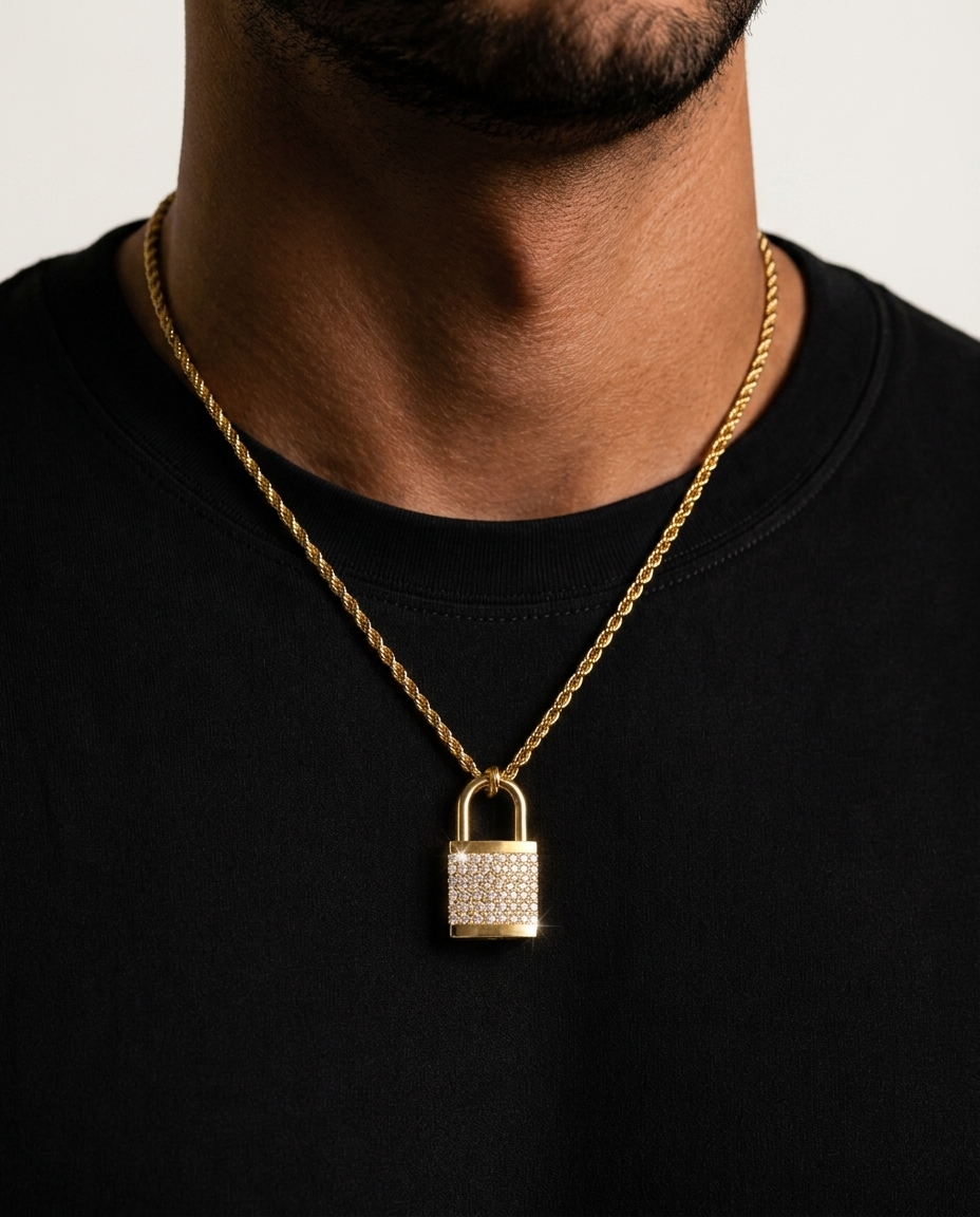 Lock Pendant Yellow Gold