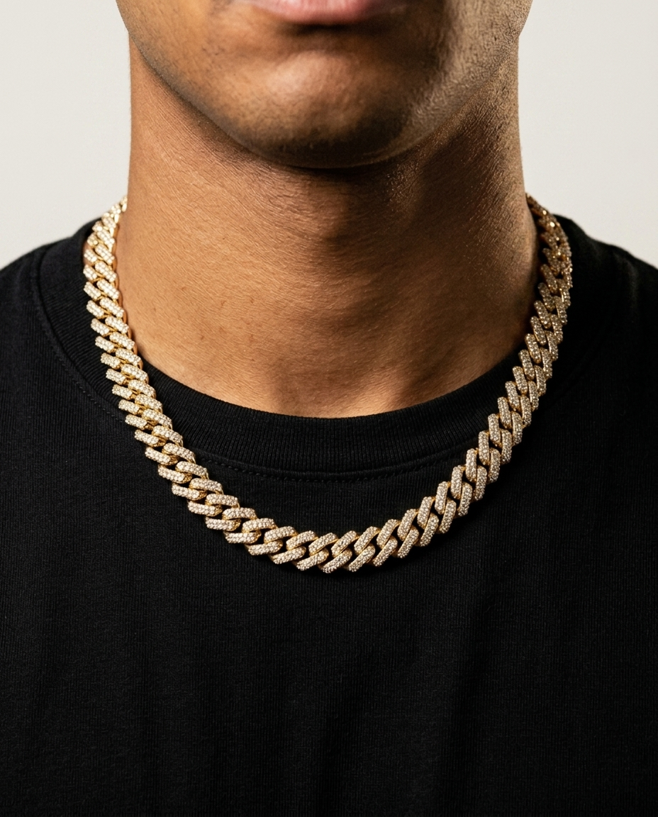 Diamond Cuban Chain Yellow Gold