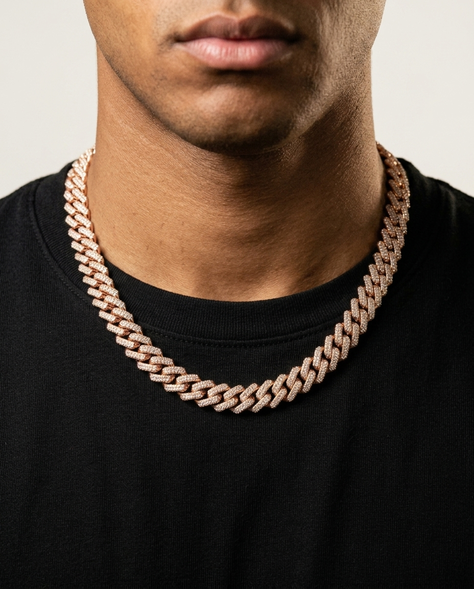 Diamond Cuban Chain Rose Gold