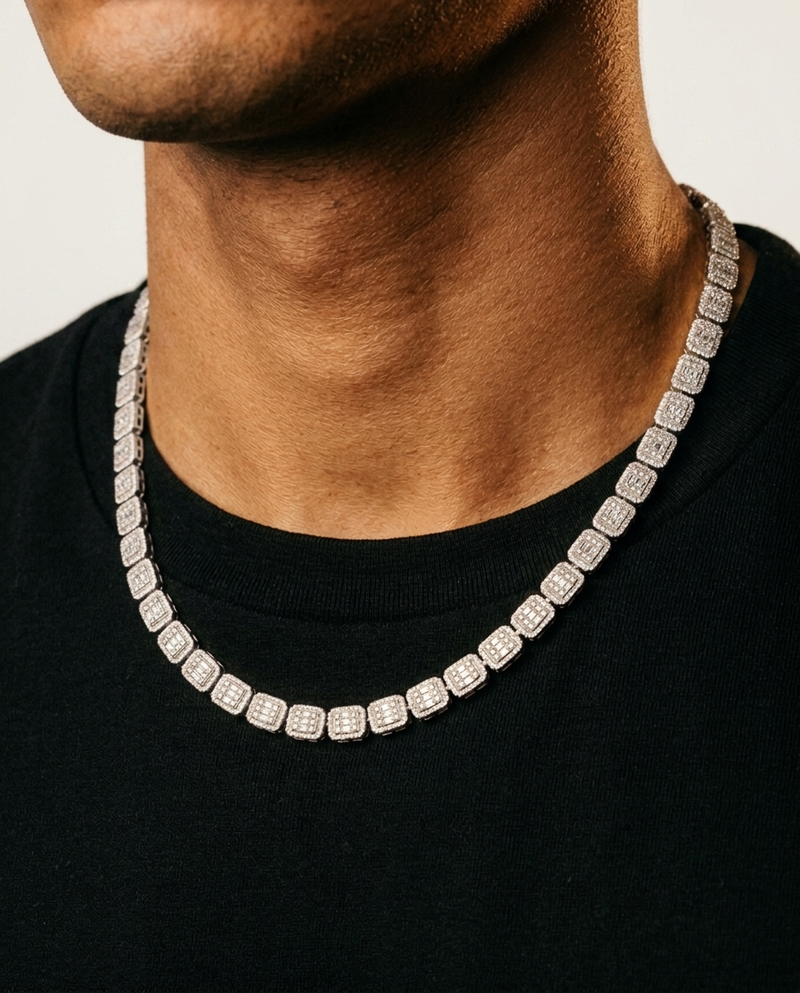 Diamond Square Set Necklace