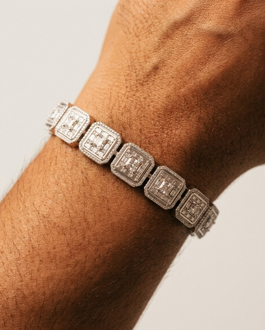 Halo Diamond Bracelet White Gold