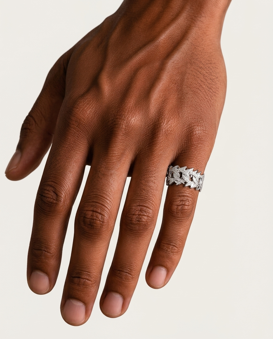 Cage Ring White Gold pinky