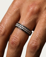 Thin Diamond Ring Black Gold