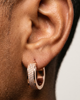 Hoop Diamond Earrings Rose Gold