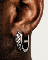 Hoop Diamond Earrings Black Gold