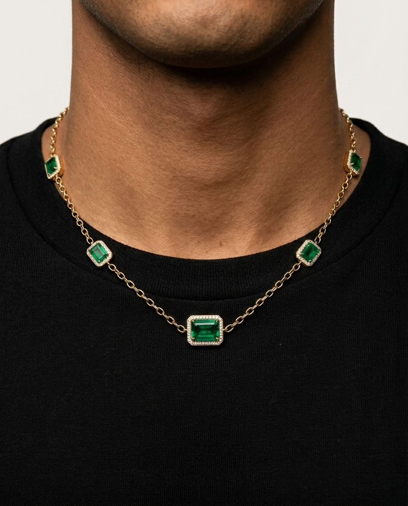 Emerald Necklace Yellow Gold
