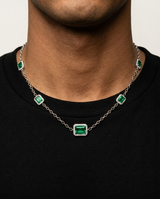 Emerald Necklace White Gold
