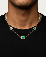 Emerald Necklace Rose Gold