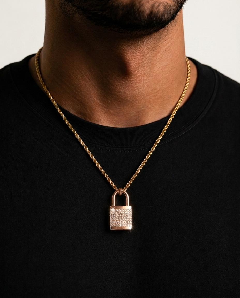 Lock Pendant Rose Gold