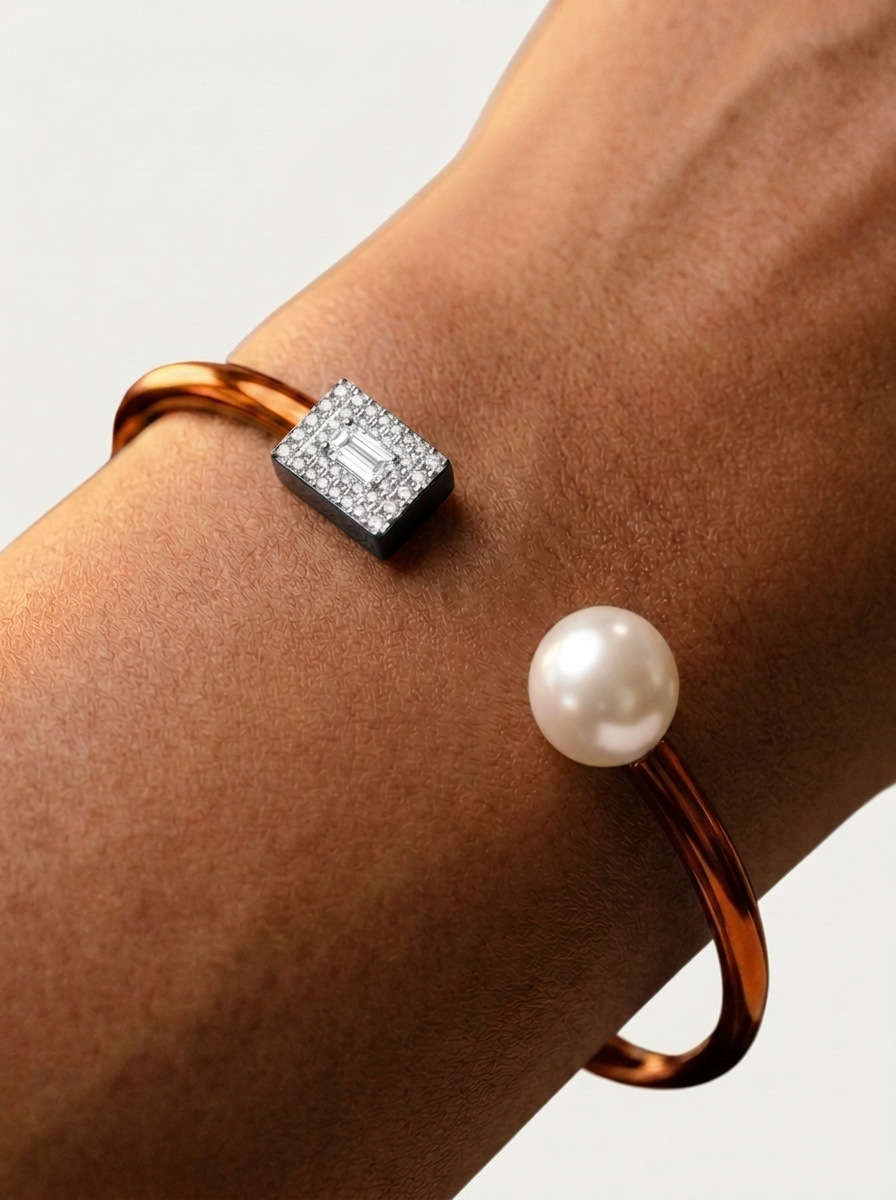 Diamond Pearl Bracelet Orange