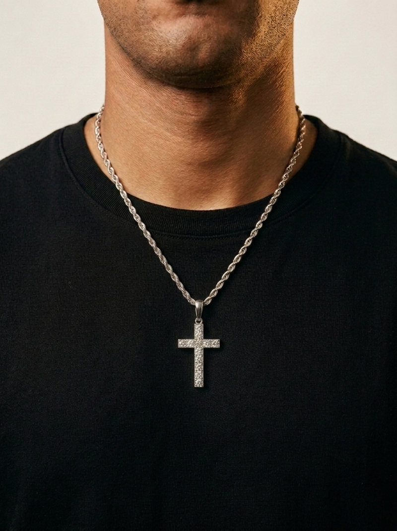 Diamond Cross White Gold