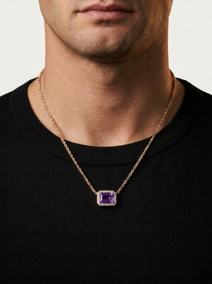Topaz Quartz Pendant Rose Gold