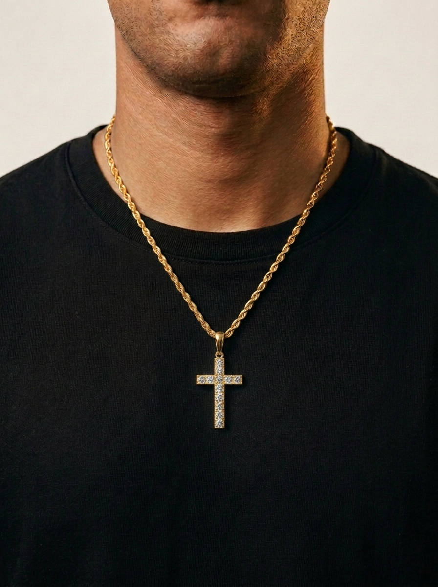 Diamond Cross Yellow Gold