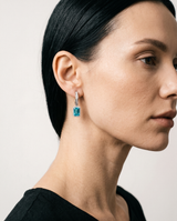 Emerald Hanging Hoop Earrings - For Her